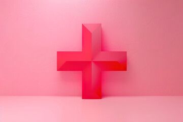 Obraz premium Healthcare, medicine and support symbol and abstract with plus sign.