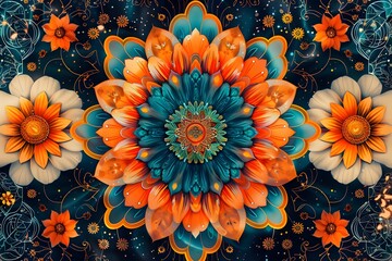 Mesmerizing Mandala Floral Patterns for Immersive Digital Backgrounds
