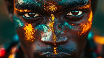 African Man with face Paint 