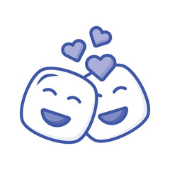 Romantic couple emoji vector design, ready for premium use