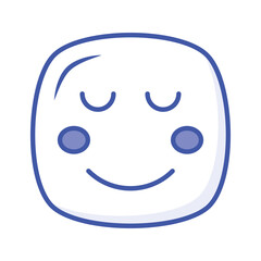 Calm face emoji icon, proud, cool expressions vector design