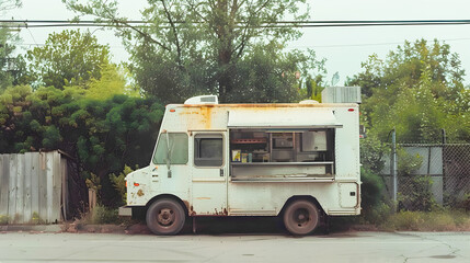 Abandoned Old Food Truck on a Side Street