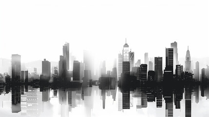 Fototapeta premium a skyline dominated by sleek skyscrapers incorporating advanced materials and energy-efficient designs, symbolizing the integration of futuristic technology into urban landscapes.