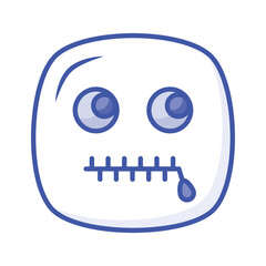 Pixel perfect secret emoji icon design, ready to use vector