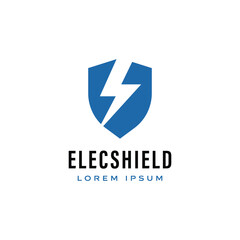 Shield electric logo symbol for robust security and dynamic energy branding