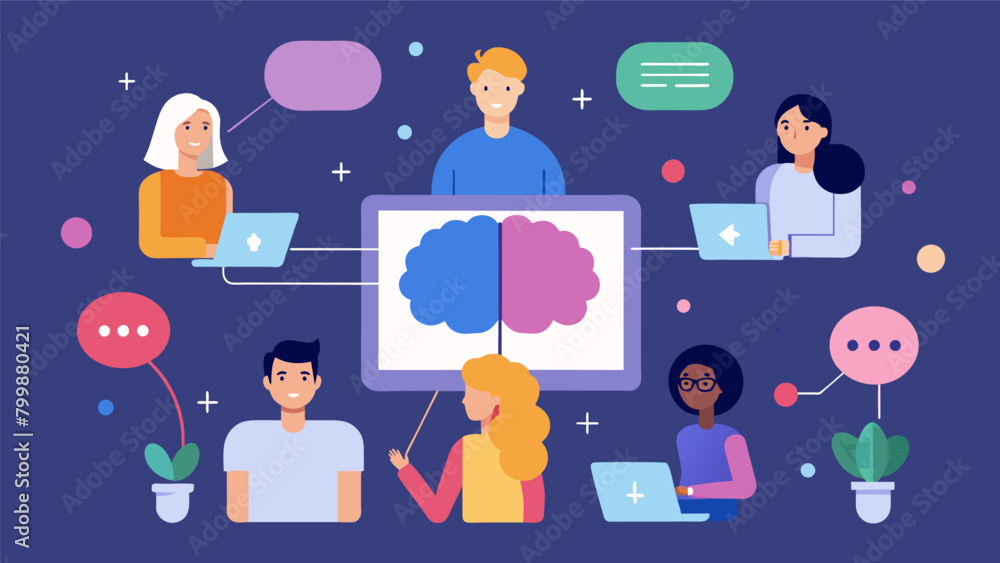 Poster a virtual platform where neurodivergent individuals can connect and chat online offering empathy and
