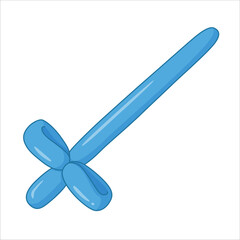 Twisting ballon. Sword shaped. Childish toy.