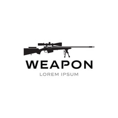 Powerful long-barreled sniper rifle logo vector for tactical branding and military design