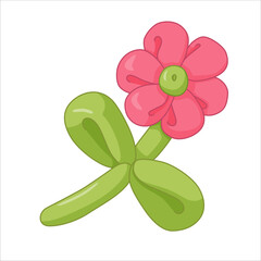 Twisting ballon. Flower shaped. Childish toy.