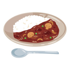 皿に盛られたハヤシライス