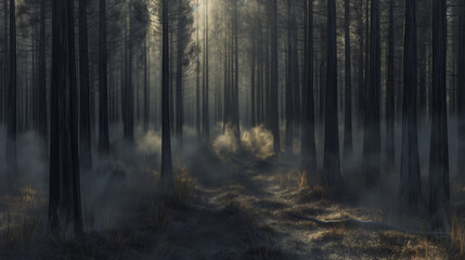 Naklejka premium illustration of the forbidden forest