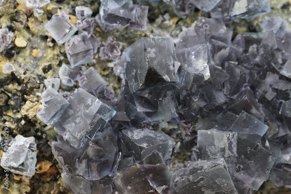 Sticker fluorite mineral texture