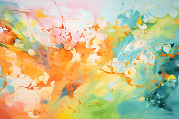 Obraz na płótnie Canvas Joyful Summer Solstice, abstract landscape art, painting background, wallpaper, generative ai