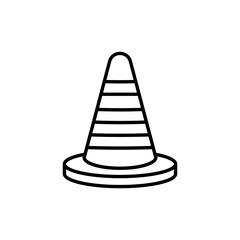 Traffic cone icon vector. Road token. Accident symbol. Crash logo.