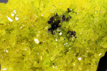 yellow sulphur mineral texture