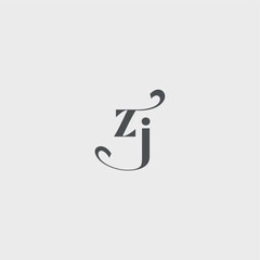 ZJ letter simple and minimalism Classy black fashion beauty monogram initial logo
