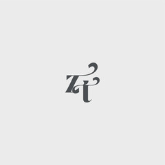 ZT letter simple and minimalism Classy black fashion beauty monogram initial logo