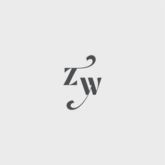ZW letter simple and minimalism Classy black fashion beauty monogram initial logo