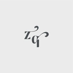 ZQ letter simple and minimalism Classy black fashion beauty monogram initial logo