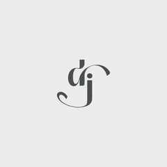 Classy black fashion DJ simple and minimalism beauty monogram initial logo letter