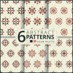 Seamless abstract pattern with ornament on light background