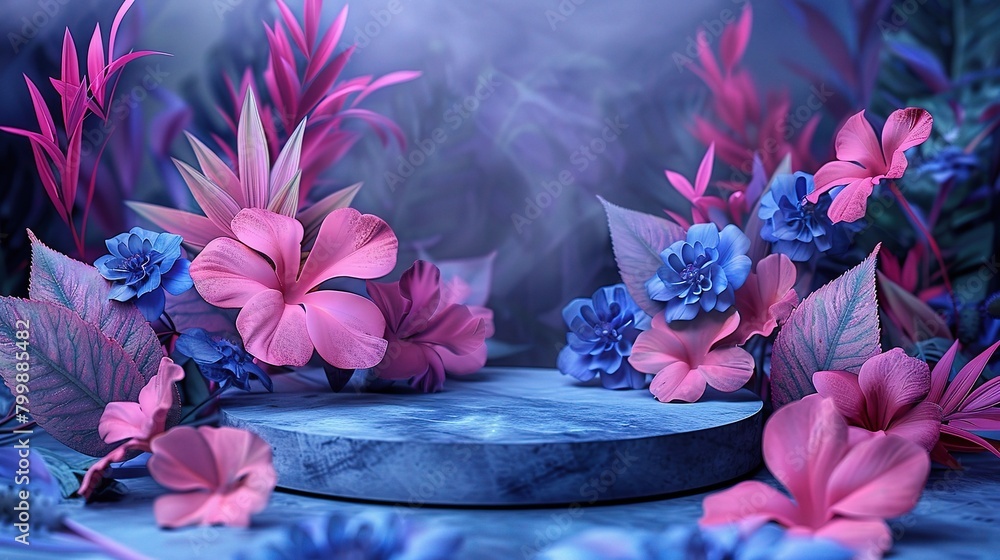 Poster 3d background display podium and platform