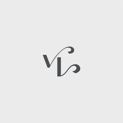 simple and minimalism VL beauty monogram initial logo letter Classy black fashion