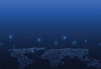 Global network connection. World map point and line composition concept of global business. Vector Illustration