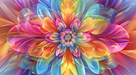 Colorful Abstract Floral Pattern in Art Design
