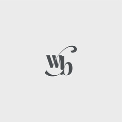 simple and minimalism WB beauty monogram initial logo letter Classy black fashion