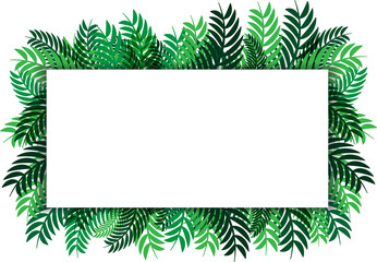 White paper green leaves vector abstract nature design