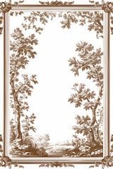 Obraz premium Vintage sepia-toned botanical illustration frame