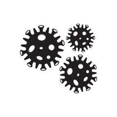 virus and bacteria logo design