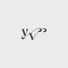 YV letter simple and minimalism Classy black fashion beauty monogram initial logo