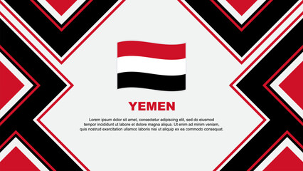 Yemen Flag Abstract Background Design Template. Yemen Independence Day Banner Wallpaper Vector Illustration. Yemen Vector