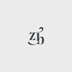 ZB letter simple and minimalism Classy black fashion beauty monogram initial logo