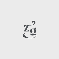 ZG letter simple and minimalism Classy black fashion beauty monogram initial logo