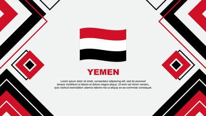 Yemen Flag Abstract Background Design Template. Yemen Independence Day Banner Wallpaper Vector Illustration. Yemen Background