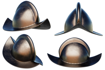 Morion helmet on transparent background. 3D Render
