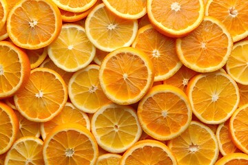 Fototapeta premium background of sliced oranges. view from above