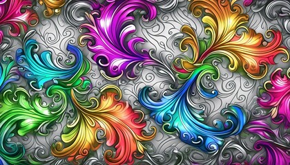 色鮮やかなインク液体がアルミホイルの背景に深い感覚の色彩を刻みあげる