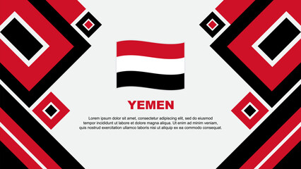 Yemen Flag Abstract Background Design Template. Yemen Independence Day Banner Wallpaper Vector Illustration. Yemen Cartoon