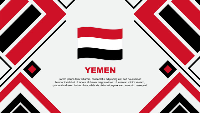 Yemen Flag Abstract Background Design Template. Yemen Independence Day Banner Wallpaper Vector Illustration. Yemen Flag