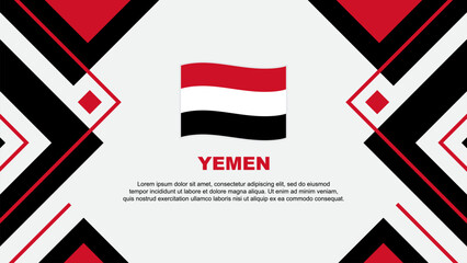 Yemen Flag Abstract Background Design Template. Yemen Independence Day Banner Wallpaper Vector Illustration. Yemen Illustration