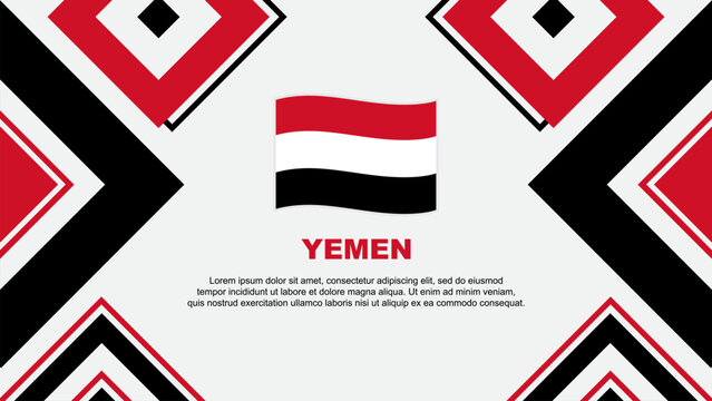 Yemen Flag Abstract Background Design Template. Yemen Independence Day Banner Wallpaper Vector Illustration. Yemen Independence Day