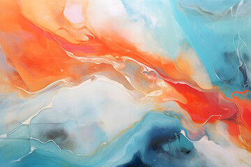 Radiant Beachfront Bliss, abstract landscape art, painting background, wallpaper, generative ai