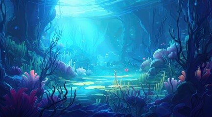 Fototapeta premium Mystical Coral Garden. Enchanted Forest Pathway