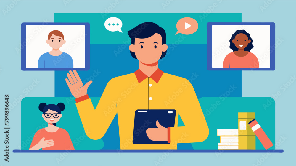 Poster a teacher incorporating video captioning and sign language interpreters into their presentations to 