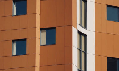 Fototapeta na wymiar Modern Orange Minimalistic House Architecture