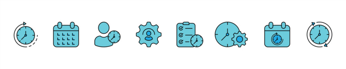 time management icon set. vector illustration